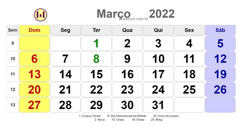 feriados em março 2022
